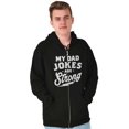 thumbnail image 3 of My Dad Jokes Are Strong Funny Fathers Zip Hoodie Sweatshirt Men Brisco Brands S, 3 of 5