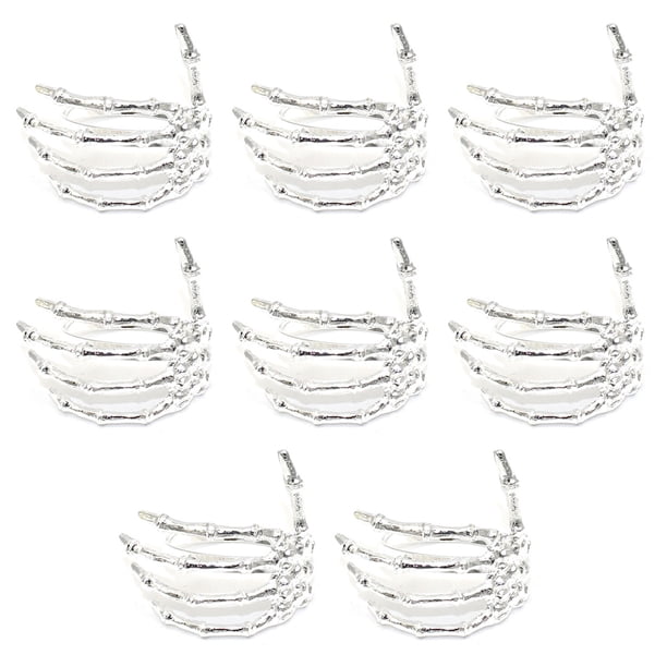 Billuyoard Paquete de 8 servilleteros de Halloween, pañuelos decorativos, soporte de papel, Hotel, comedor, boda, Festival, decoración de cocina Mostrada Plata Billuyoard HA067854-02