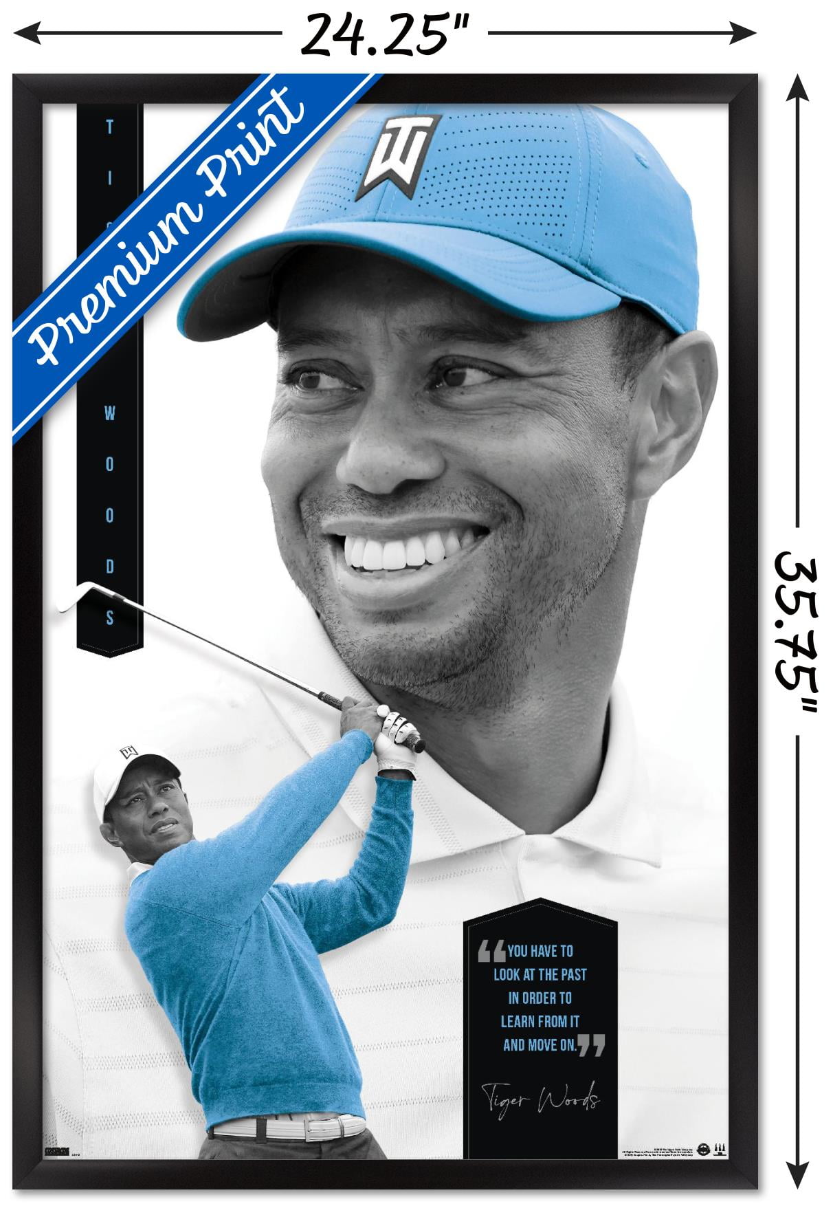Tiger Woods - Learn From It Wall Poster, 22.375" x 34" Framed