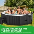 thumbnail image 4 of Slsy 4-6 Person Inflatable Hot Tub, Portable Large Octagonal Hottub with 130 Bubble Jets, Outdoor Spa Set Included Heater Pump, Filter and Spa Cover, 75" X 75" X 25", 4 of 9