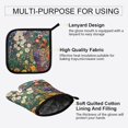 thumbnail image 3 of Yayeee Oven Mitts and Pot Holder Set of 2 Heat Resistant Kitchen Gloves Baking Hot Pad, White Floral Garden, 3 of 5
