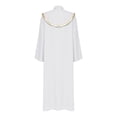 thumbnail image 4 of Doomiva Women Church Robe Metallic Shiny Flared Sleeve Loose Fit Choir Clergy Maxi Dress Minister Pastor Robe White XXL, 4 of 4