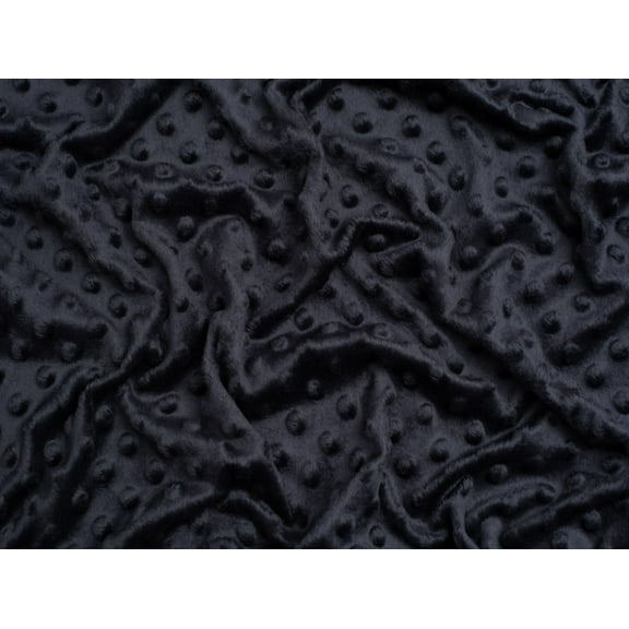 Minerva Core Range Embossed Dimple Plush Fleece Fabric Navy Blue - per yard