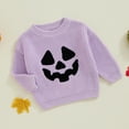 thumbnail image 2 of Toddler Baby Boy Girl Halloween Outfit Knit Chunky Pumpkin Sweaters Crew Neck Pullover Sweatshirt Tops Fall Winter Clothes, 2 of 8
