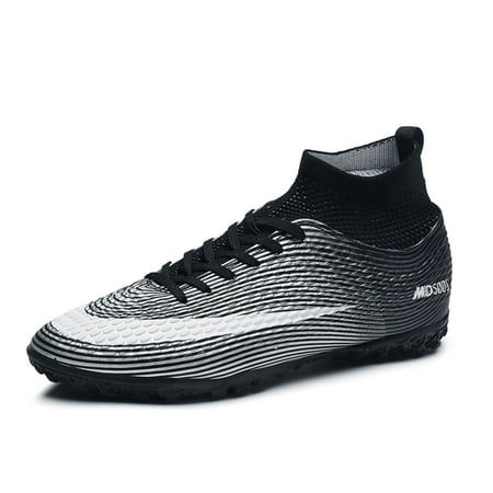 

Earlde Men s Soccer Shoes Football Boots Cleats High-Top Spikes Soccer Shoes Boys Outdoor Indoor Athletic Training Sneakers