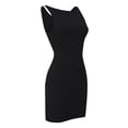 thumbnail image 6 of Wdgfv Women Bodycon Boat Neck Mini Dress Basic Summer Sleeveless Tank Dress Slim Fit Night Out Party Dress Clubwear Black L, 6 of 9
