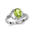 thumbnail image 2 of Gem & Harmony 1.25 Carat (Ctw) Oval Peridot Ring in Sterling Silver for Women, 2 of 5