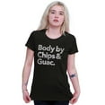 thumbnail image 4 of Body By Chips Guacamole Funny Saying Womens Fitted Plus Size Graphic Tee Brisco Brands 2X, 4 of 5