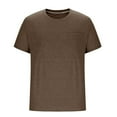 thumbnail image 4 of DODADAWANJ Blue Raglan Tee Men Big and Tall Short Sleeve Workout T Shirts with Pocket Casual Summer Crewneck Basic Tees Brown XL, 4 of 6
