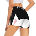 thumbnail image 3 of Xecao's Cat Meow for a double-layer running short for women, perfect for gym, tennis, and more, featuring a convenient pocket., 3 of 9