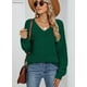 thumbnail image 4 of Jersey JOCAFIYE para mujer, cuello alto, holgado, color verde S, 4 of 7
