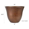 thumbnail image 4 of Honeysuckle Resin Flower Pot Planter - 13" Round Outdoor Indoor Plant Pot - Copper Finish, 4 of 4