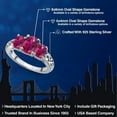 thumbnail image 2 of Gem Stone King 2.35 Cttw Red Created Ruby Filigree Style 3-Stone Ring for Women | 925 Silver | Oval 8X6MM and 6X4MM | Three Stone Wedding Engagement Anniversary Promise Ring for Women | Size 5, 2 of 6