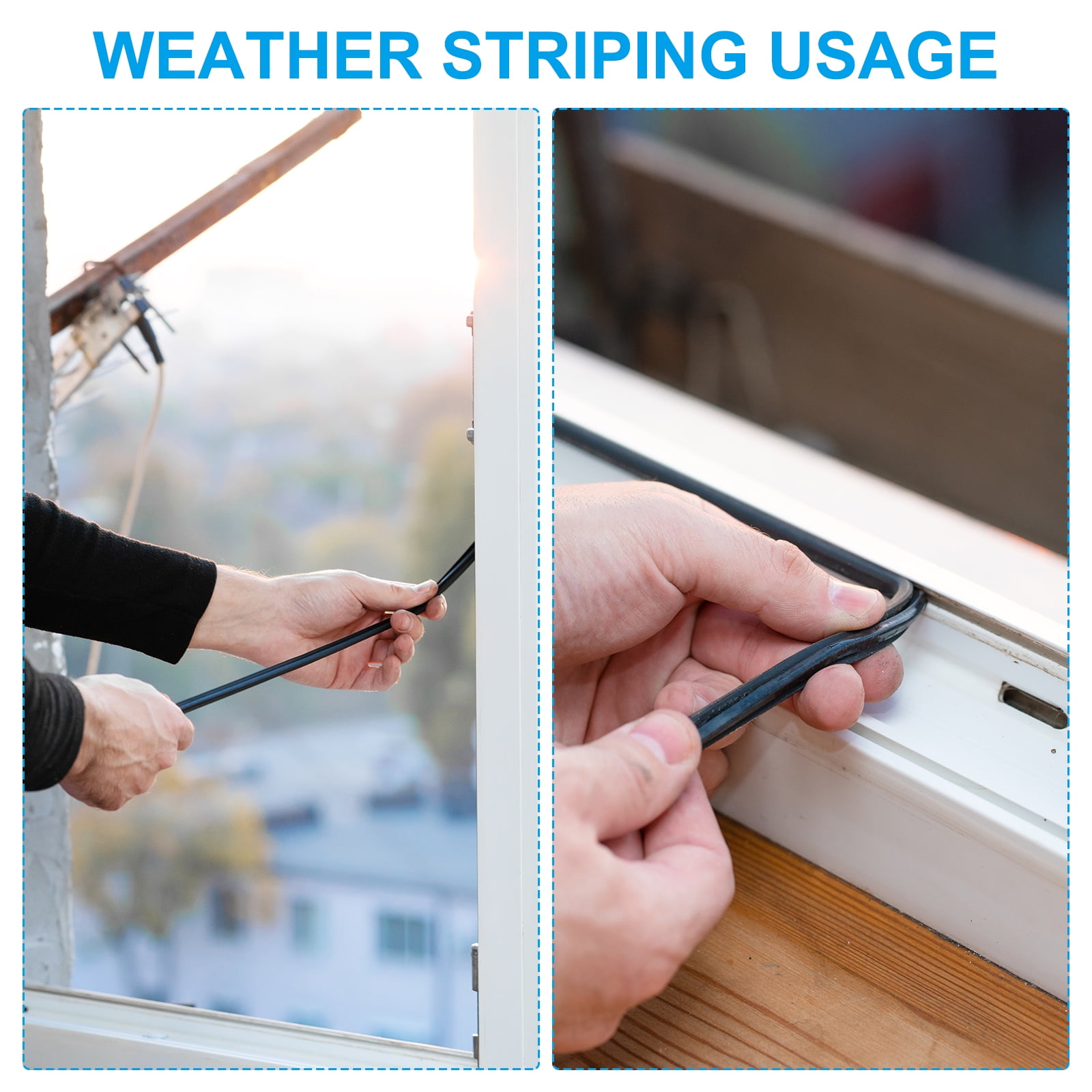 Uxcell 10Ft Weather Stripping Door Seal, 1"W x 1/5"T Rubber Adhesive Seal Strip