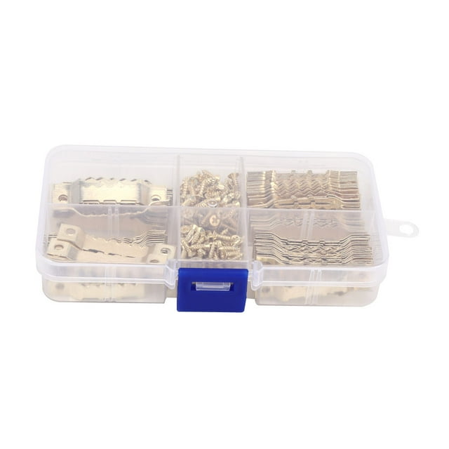 LAFGUR Hanging Hooks Carbon Steel Screws Double Sided Sawtooth Golden Photo Frame Hangers Fixing Accessory
