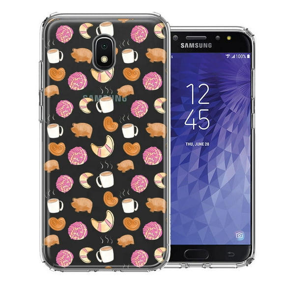 MUNDAZE for Samsung Galaxy J3 Express/Prime 3/Amp Prime 3 Mexican Pan Dulce Cafecito Coffee Concha Polka Dots Double Layer Phone Case Cover