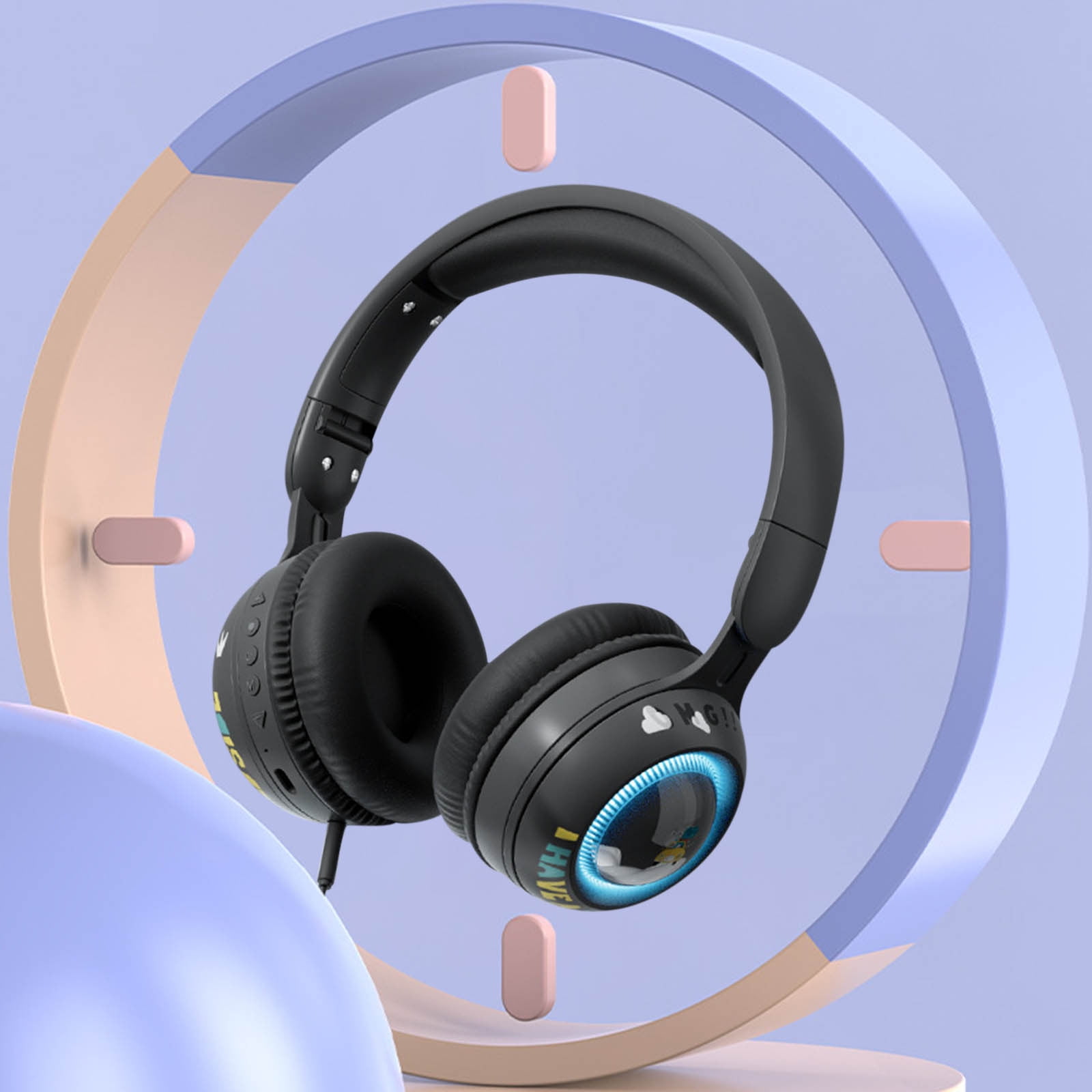On-Ear Headphones Wired with Mic — Noise Isolating Plug in Headphones, Computer Headphones with Microphone, Headphones for Laptop, Headphones Corded, Headphones with Cord (Aux Jack 3.5mm) - Black