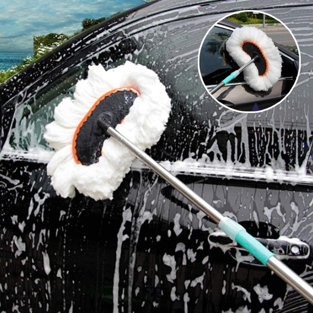 Ultra Plush Telescopic Microfiber Car Wash Brush Outdoor Mop Stainless