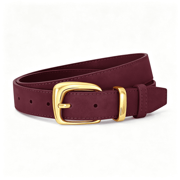 XIBUFE Women Suede Leather Belt for Dresses Jeans Fashion Retro Gold Ladies Waist Belts Wide Belt