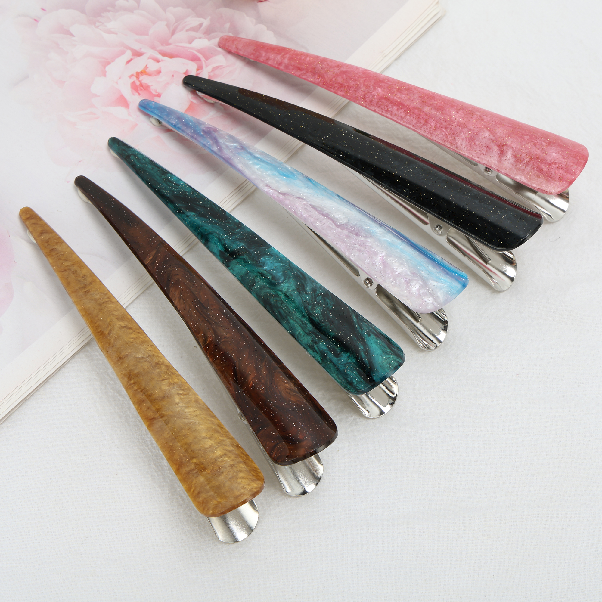 Unique Bargains Stylish Hairdos Everyday Use Fashion Acetic Acid Hair Clip Champagne