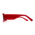 thumbnail image 4 of Womens Mod Flat Top Narrow Shield Exposed Side Lens Sunglasses Red Black, 4 of 4
