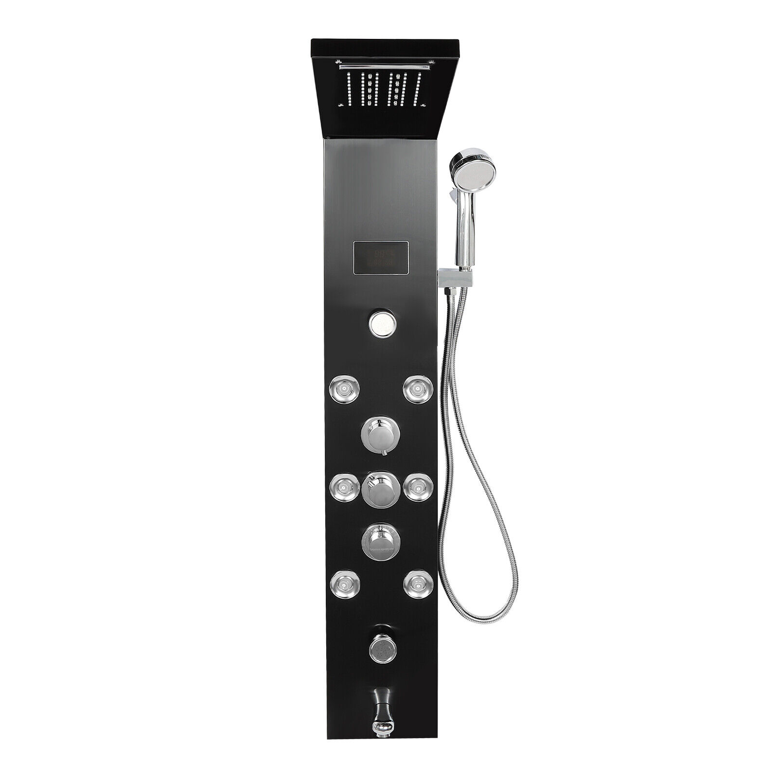 Shower Panel Tower System Stainless Steel Rain Massage Full Body Shower System Hydroelectricity Display w/Jets