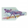 thumbnail image 1 of Moose Cutting Board, Unusual Deer Trippy Featured Color Effects Digital Vivid Display, Decorative Tempered Glass Cutting and Serving Board, Wine Bottle Shape, Mauve and Orange, by Ambesonne, 1 of 1