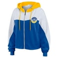 thumbnail image 2 of Women's WEAR by Erin Andrews Royal Pitt Panthers Color-Block Full-Zip Hoodie, 2 of 5