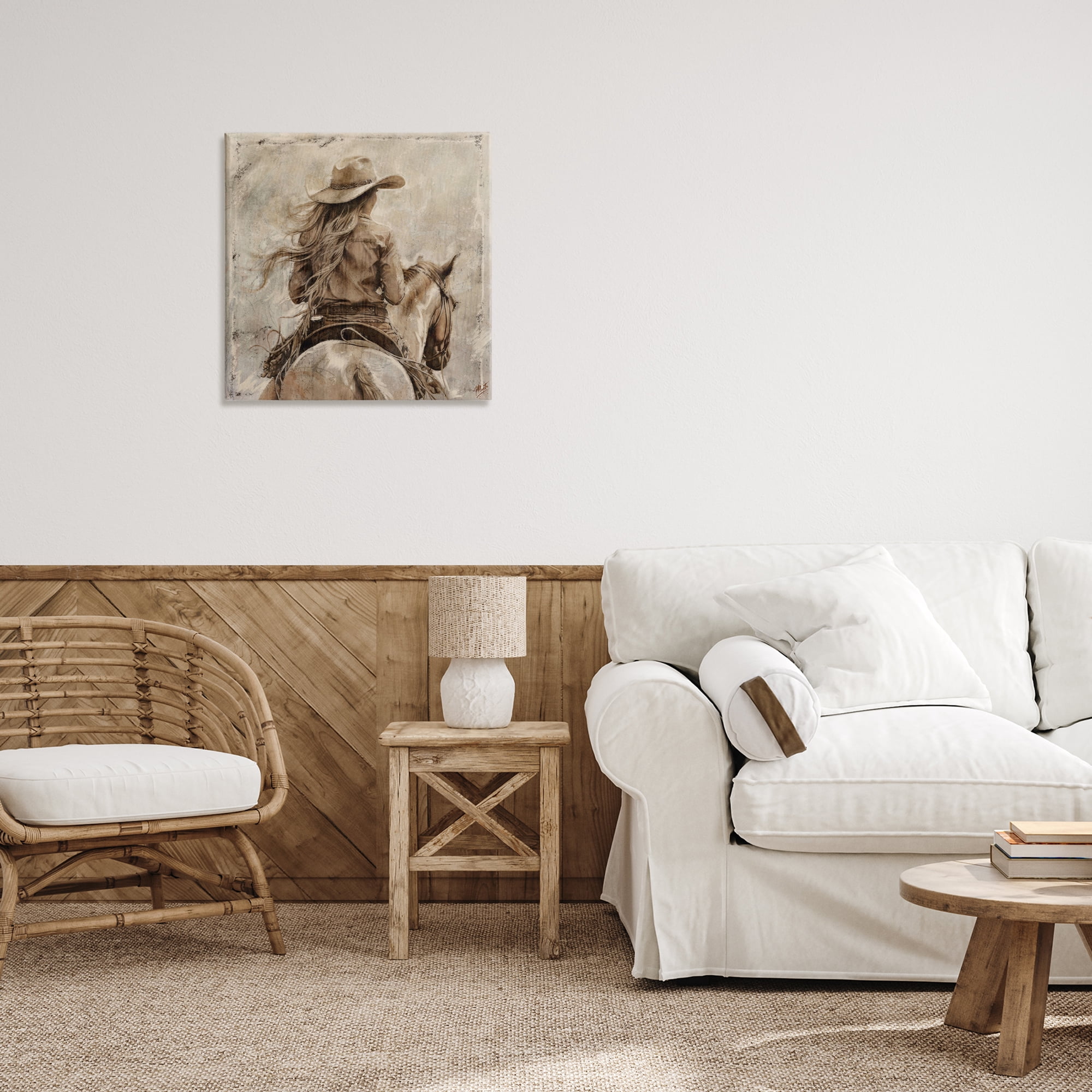 Stupell Industries Windblown Cowgirl on Horseback Canvas Wall Art, design by Marta Wiley