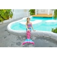 thumbnail image 5 of Hejin Mermaid Tail for Girls 3Pcs Kids Mermaid Swimwear Costume Bathing Suit Cute Ruffle Tankini 3-13T, 5 of 6
