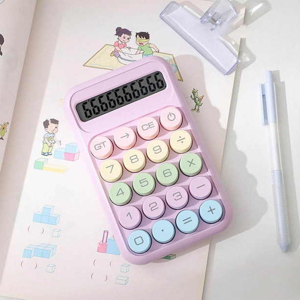 Calculadora Básica Estándar, Mini Calculadora Digital de Escritorio con Pantalla Lcd de 8 Dígitos, Tamaño de Bolsillo, Ideal para El Hogar, La Escuela y Los Niños.