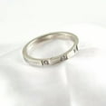 thumbnail image 4 of Rose Gold/Silver Titanium Steel Three-Stone CZ Band Women's Tail Ring Size 4-10, 4 of 5