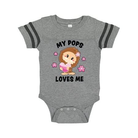 

Inktastic My Pops Loves Me with Bigfoot Gift Baby Girl Bodysuit