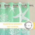thumbnail image 6 of Teal Blue Ombre Coastal Kitchen Curtains Window Panels, Sea Nautical Summer Beach Starfish Coral Insulated Window Treatment Curtain, Grommet Curtains for Bedroom/Living Room, 2 Piece 27.5"Wx39"L, 6 of 8
