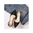 thumbnail image 6 of BLISSFUL STEP Women's Pointy Toe Ankle Strap Stiletto Heels Pumps Black 11, 6 of 8