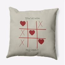 18" x 18" Simply Daisy You've Won My Heart Polyester Accent Pillow, Oatmeal Qty 1