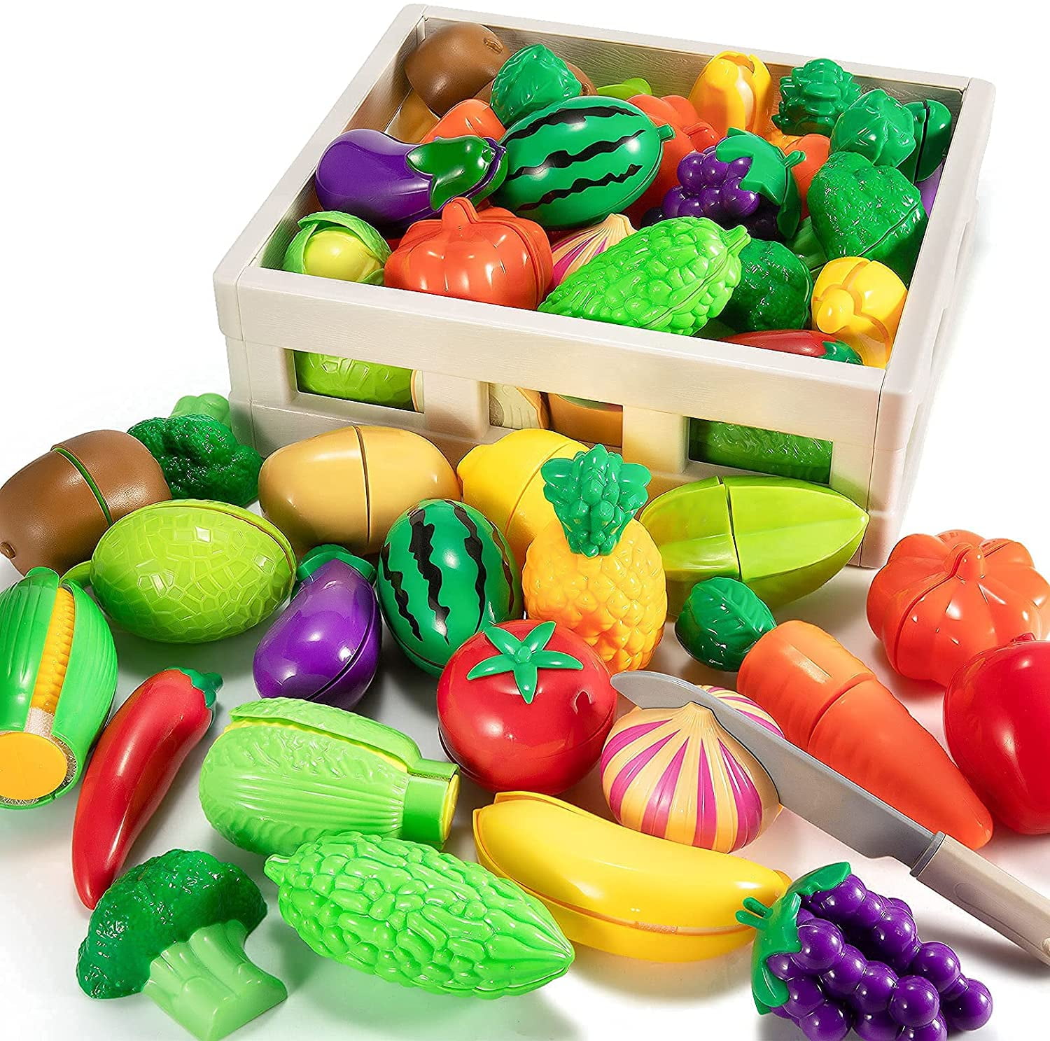6Pcs/Set Kids Role Play Kitchen Cutting Set Fruit Vegetable Food Toys Child Gift 