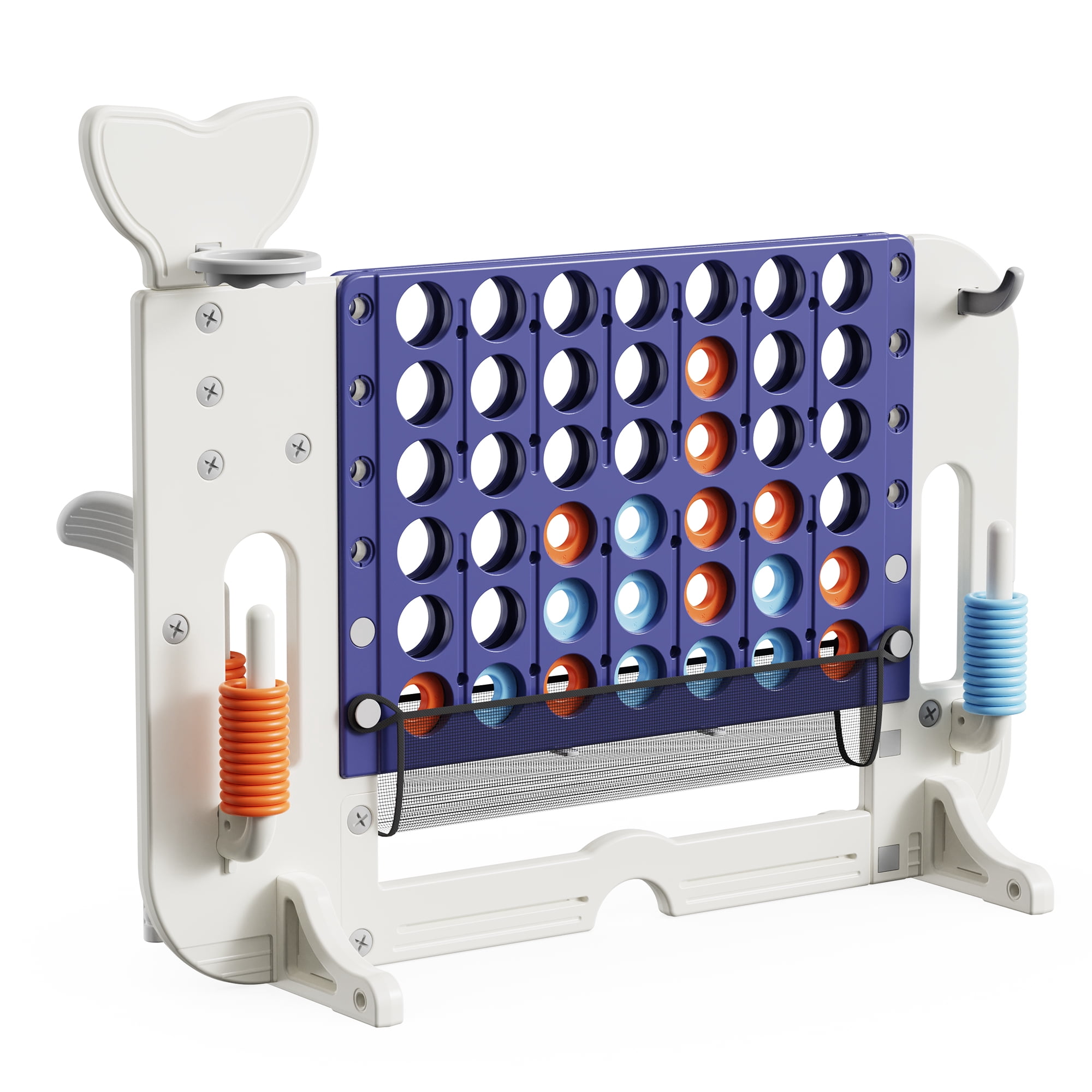 Aukfa 4-to-Score Giant Game Set,Giant 4 Row Game with Carrying Bag & Tail Design for Holiday Parties/Family Gatherings,White