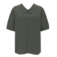 thumbnail image 3 of Tittly Womens Shirts Short Sleeve Shirts Women's Summer Solid Color Cotton And Linen Top Tshirts Shirts Workout Shirts AG XXL, 3 of 7