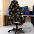 thumbnail image 3 of SCRAWLGOD Paw Leopard Print Brown Black 4 Pcs Gaming Chair Covers Cat Scratch Proof Rotating Gaming Chair Protector with Armrest Slipcovers Office Desk Chair Cover, 3 of 7
