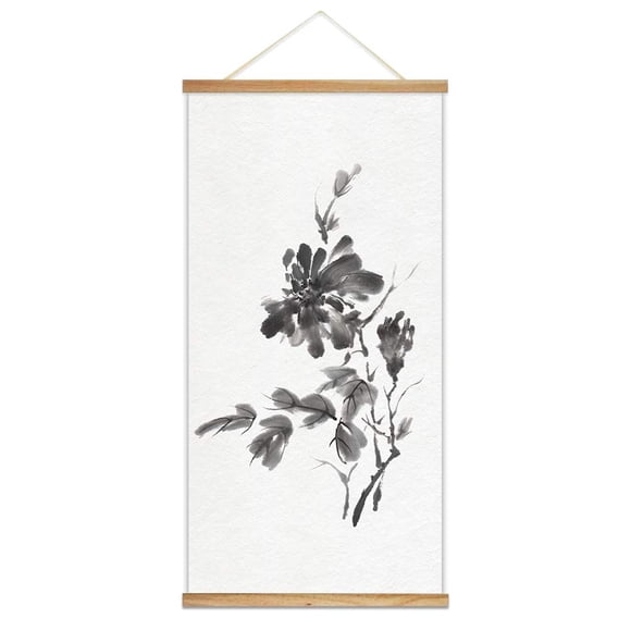 NWT Hanging Poster Magnetic Wooden Framed, Ink Painting Designs Home Wall Poster Prints Decoration Ready to Hang - 18"x36"