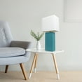 thumbnail image 5 of Lalia Home 21" Leather Modern Bedside Table Lamp with LED Bulb, Teal, 5 of 6