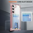 thumbnail image 4 of Wallet Case for Samsung Galaxy S22 Plus, with Card Holder Slot Built-in Kickstand Shockproof Slim Hard Back Cover Soft TPU Bumper Translucent Clear for Samsung Galaxy S22 Plus, Pink, 4 of 8