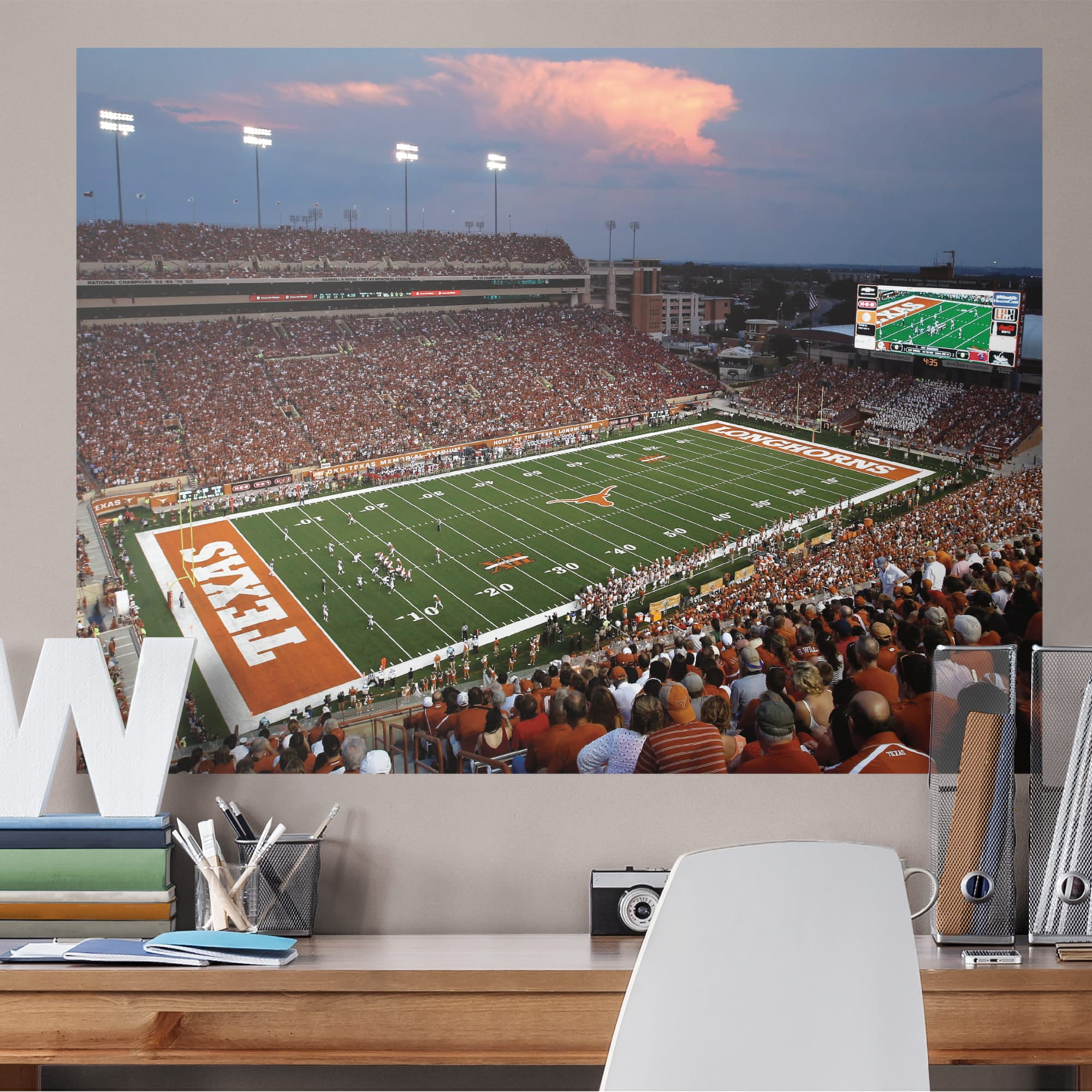 Fathead Texas Longhorns Darrell K. RoyalTexas Memorial Stadium Endzone View Mural Giant