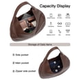 thumbnail image 6 of Lee Hobo Bags for Women Large Capacity Slouchy Everyday Shoulder Purse, Coffee, 6 of 8