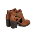 thumbnail image 4 of New Women Soda Scribe-S Leatherette Cut Out Buckle Chunky Heel Ankle Bootie, 4 of 5