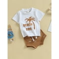 thumbnail image 3 of Bagilaanoe 2pcs Newborn Baby Boy Short Pants Set Print Short Sleeve T-Shirt Tops + Shorts 6M 12M 18M 24M Infant Casual Summer Outfits, 3 of 9