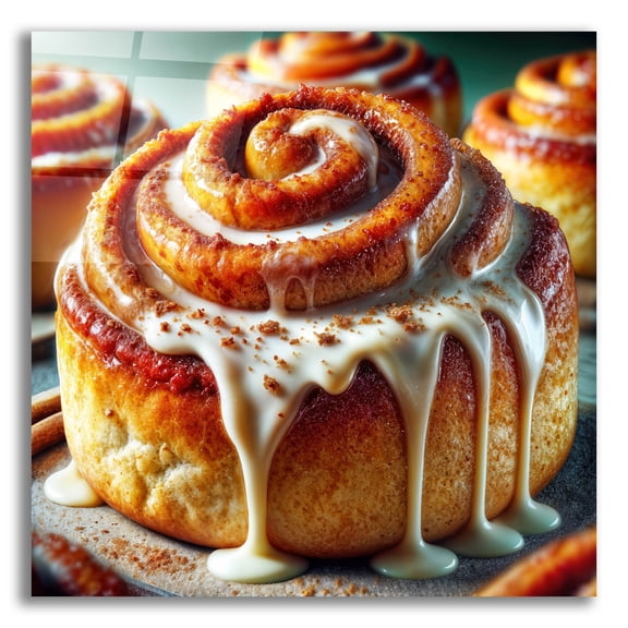 Epic Art 'Cinnamon Bun' by Rey Klimt Acrylic Glass Wall Art, 12" x 12"