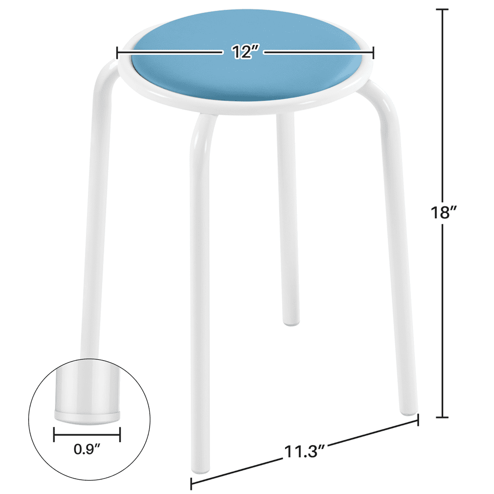 Alden Design 5PCS 17.7" Height Padded Stakable Metal Stools for Classroom, Multicolor