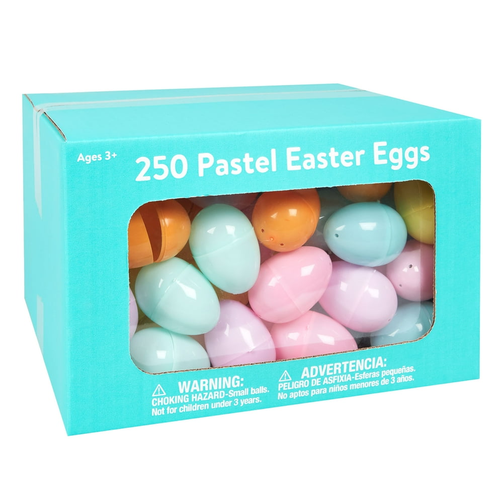 WAY TO CELEBRATE! Assorted Colors Plastic Easter Eggs, (250 Pieces